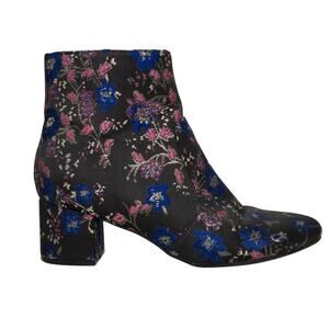 Unisa Uncayzea Ankle Boots Floral Embroidered Black Heel Booties 7.5